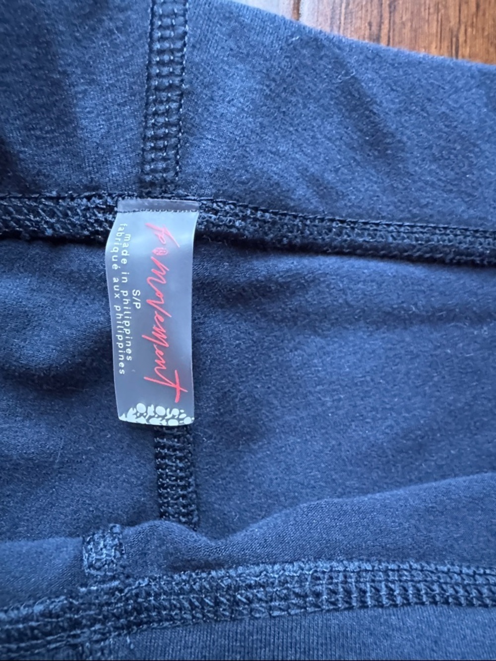 Free People Navy Bike Shorts with Embroidered Patch - Picture 5 of 6